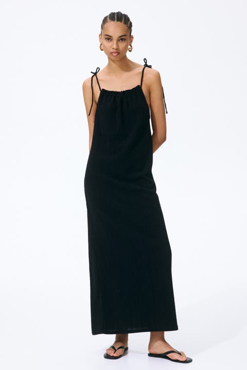 Crinkled Tie-strap Dress