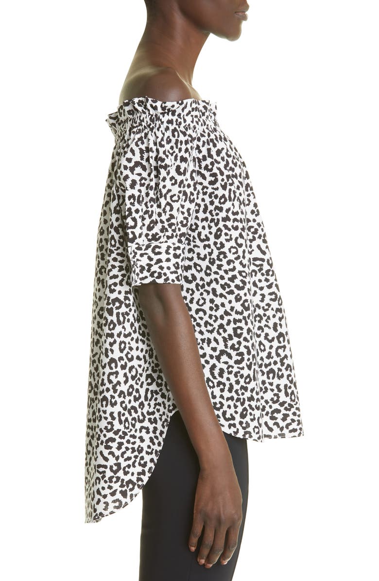 Adam Lippes Off the Shoulder High-Low Stretch Cotton Poplin Blouse, Alternate, color, 