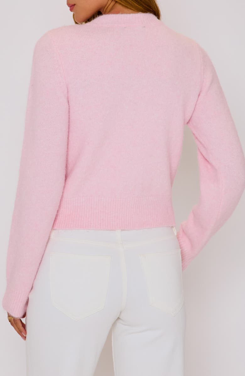 VICI Collection Sweet Nothings Rhinestone Detail Cardigan, Alternate, color, Pink