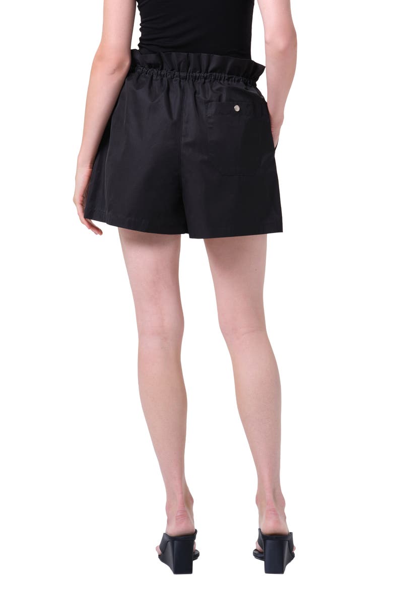 Lydia Toggle Waist Cotton Blend Shorts, Alternate, color, BLACK