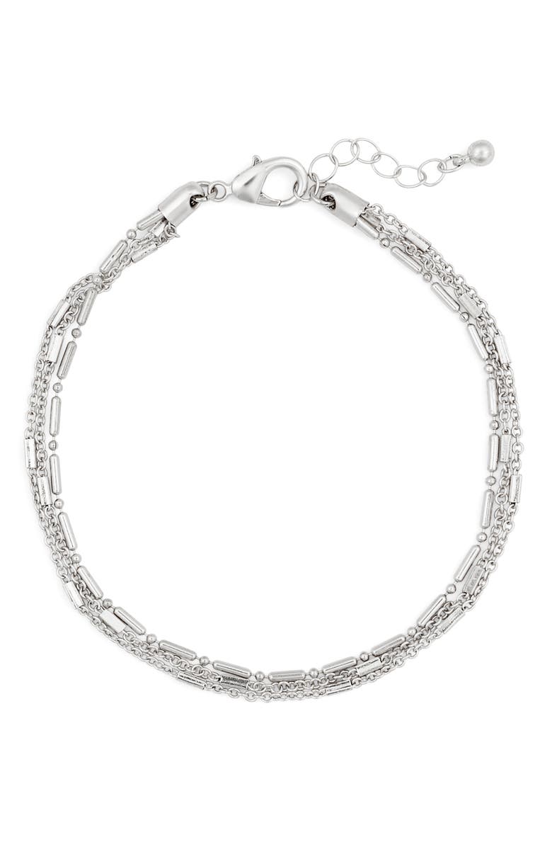 NORDSTROM RACK Mini Ball Station Anklet, Main, color, Silver