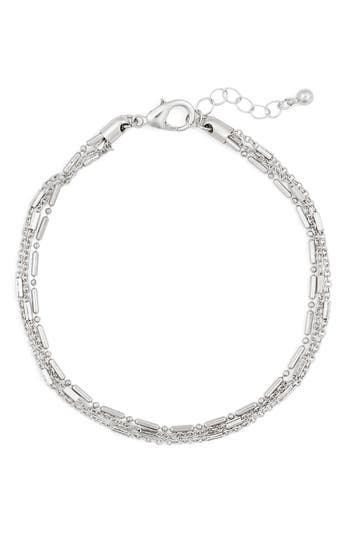 Nordstrom Rack Mini Ball Station Anklet In Silver