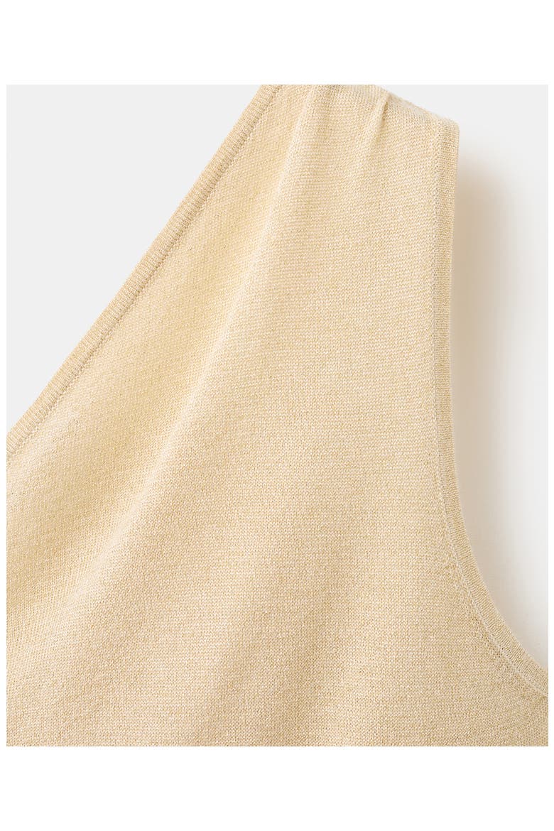 Asymmetric Metallic Sleeveless Top, Alternate, color, GOLD