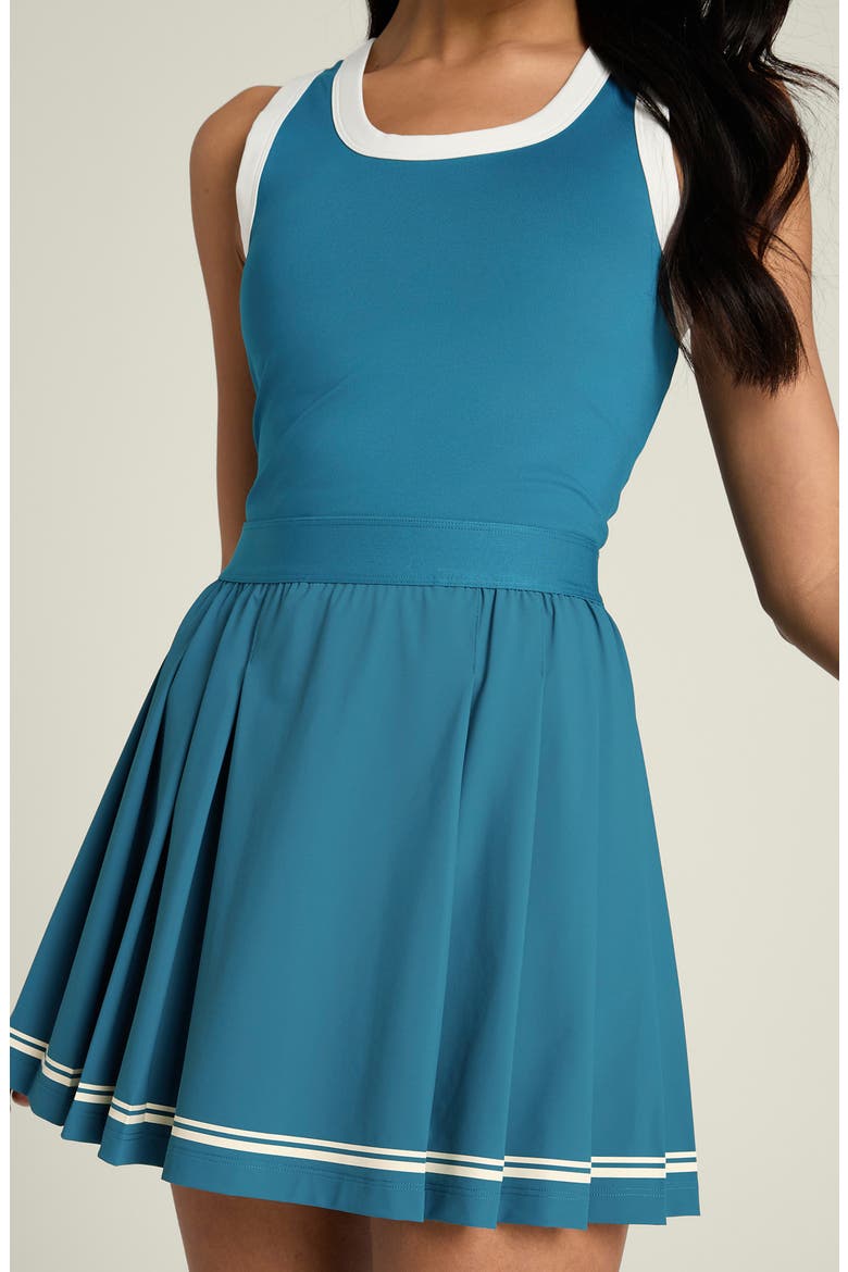Contrast Scoop Neck Minidress, Alternate, color, LYONS BLUE
