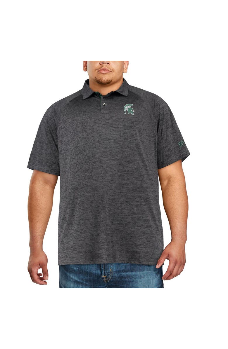 COLOSSEUM Men's Colosseum Black Michigan State Spartans Big & Tall Down Swing Polo, Alternate, color, Black