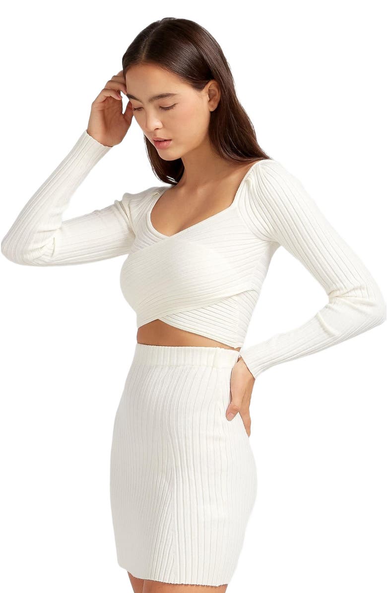 Belle & Bloom Forget Me Not Knit Crop, Alternate, color, Cream