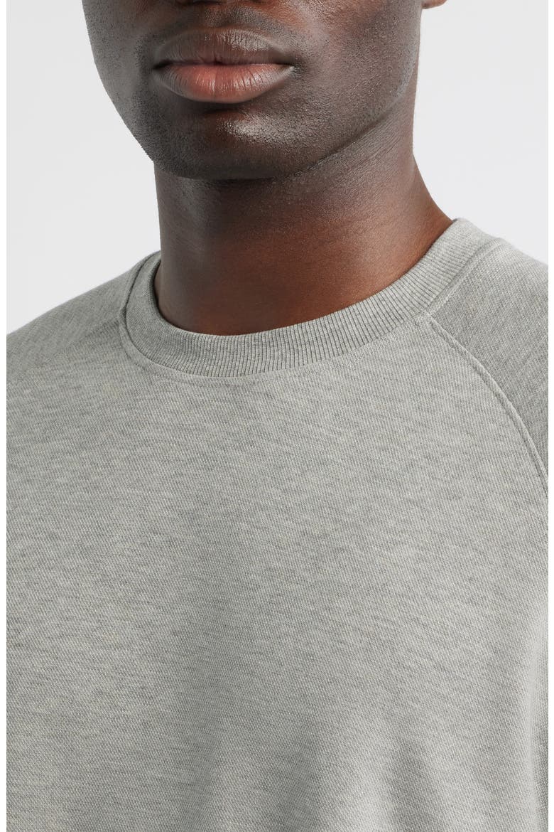 Crown Comfort Cotton Blend Piqué Crewneck Sweatshirt, Alternate, color, LIGHT GREY