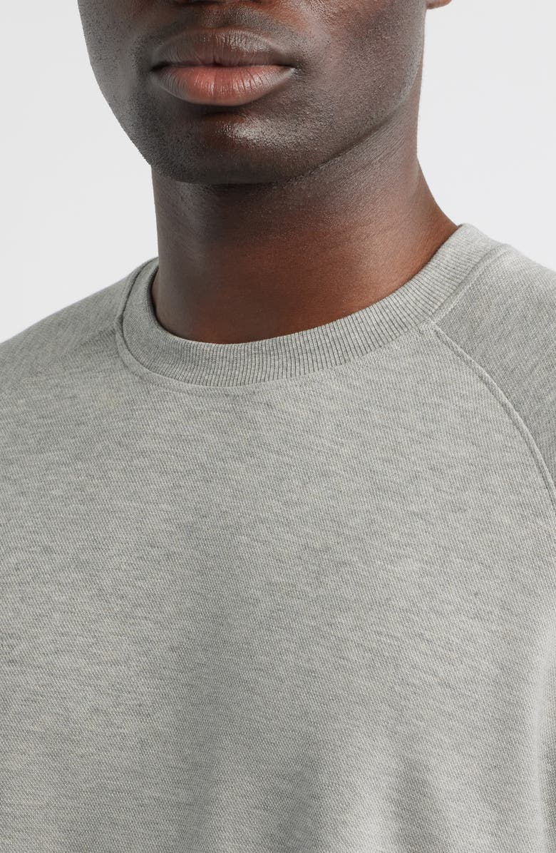 Peter Millar Crown Comfort Cotton Blend Piqué Crewneck Sweatshirt, Alternate, color, Light Grey