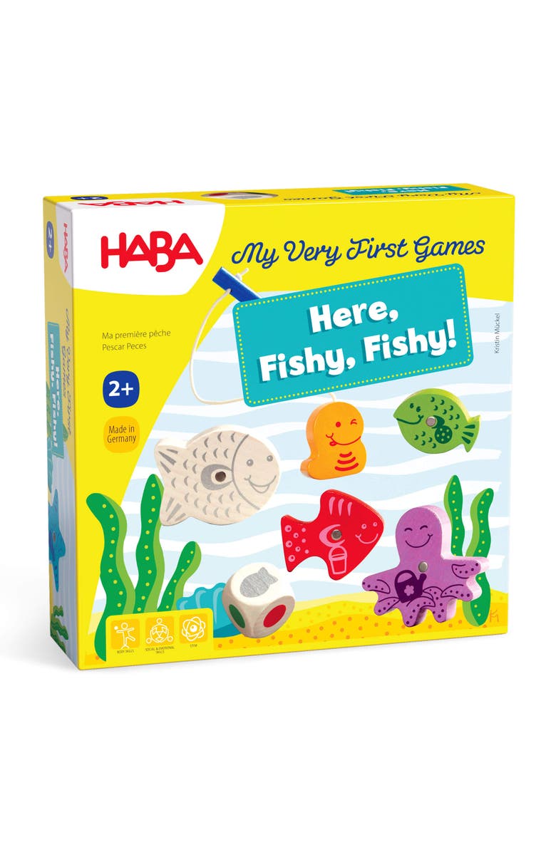 HABA My Very First Games - Here Fishy Fishy! Magnetic Fishing Game Ages 2+ Made in Germany Toddler Games, Learning Toys, Preschool Toys, Main, color, Multi