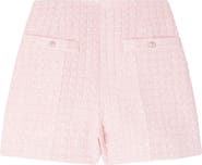 SANDRO Sequin Check Tweed Shorts