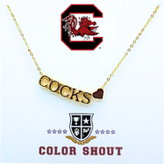 Color Shout University of South Carolina Gold Heart Necklace
