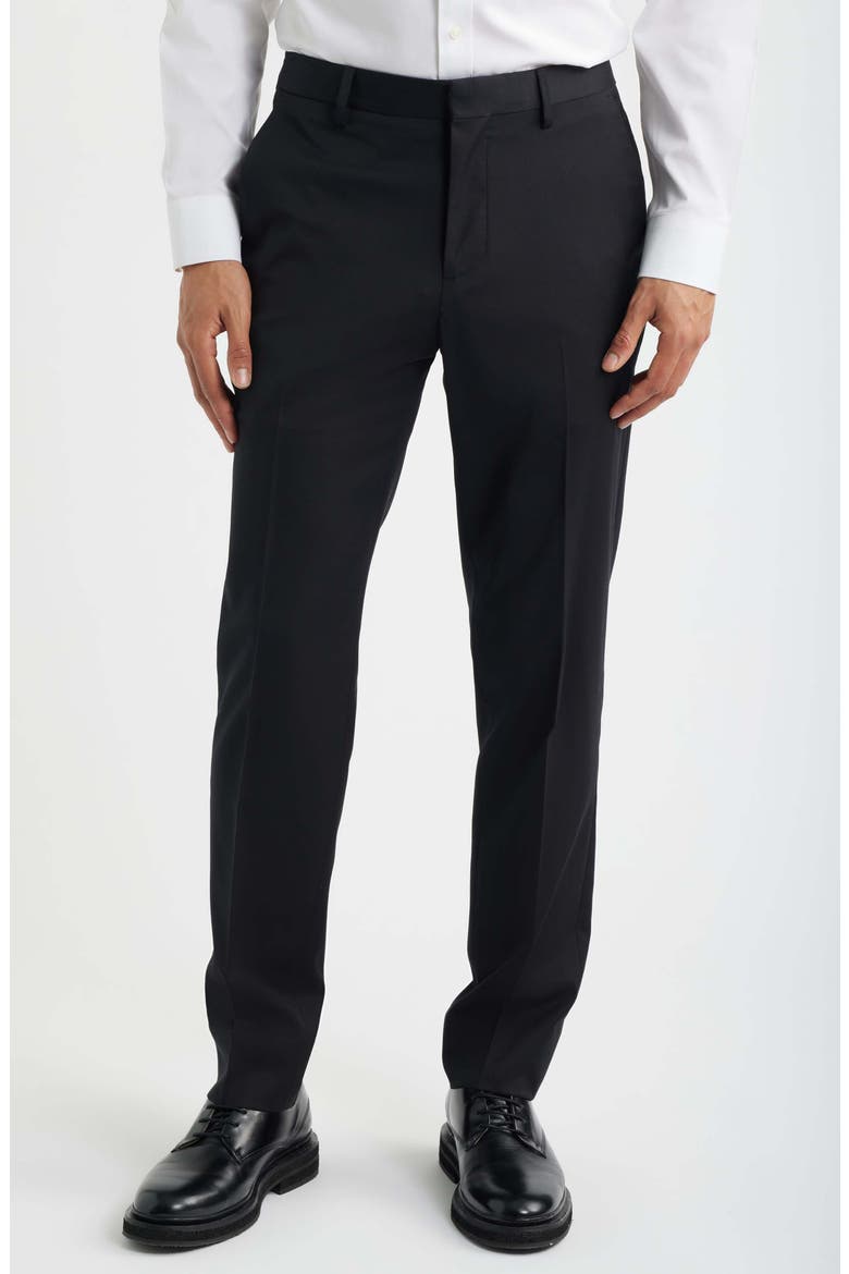 Jetsetter Athletic Fit Stretch Wool Suit Pants, Main, color, BLACK
