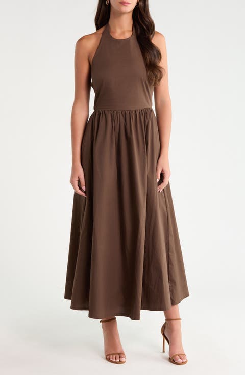Daine Cotton Halter Midi Dress