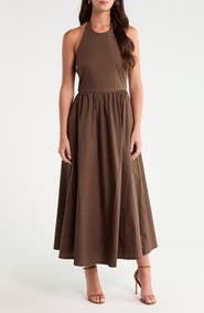 SUGARLIPS Daine Cotton Halter Midi Dress