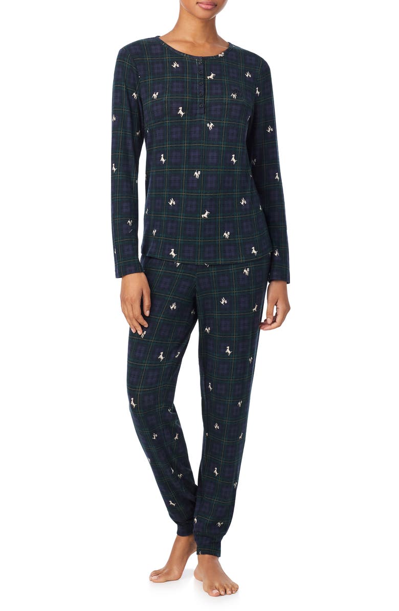 Lauren Ralph Lauren Print Henley Pajamas, Main, color,
