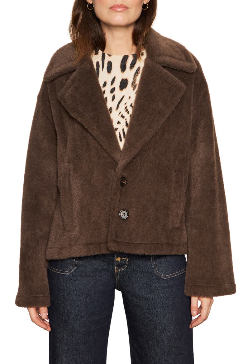 Colette Faux Fur Jacket, Main, color, CHOCO CHIP