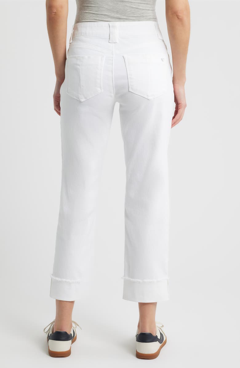 Wit 
Wisdom Frayed Cuffed High Waist Boyfriend Jeans, Alternate, color, Optic White