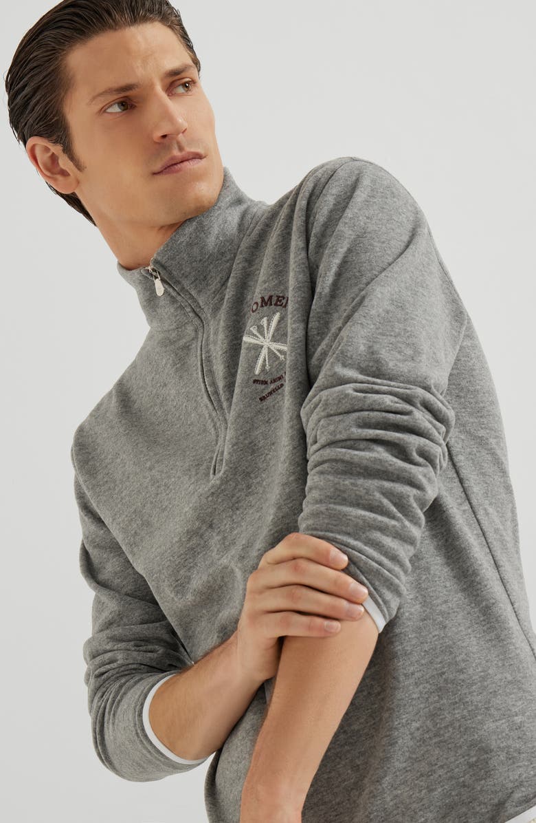 Brunello Cucinelli Techno fabric sweatshirt, Alternate, color, Grey