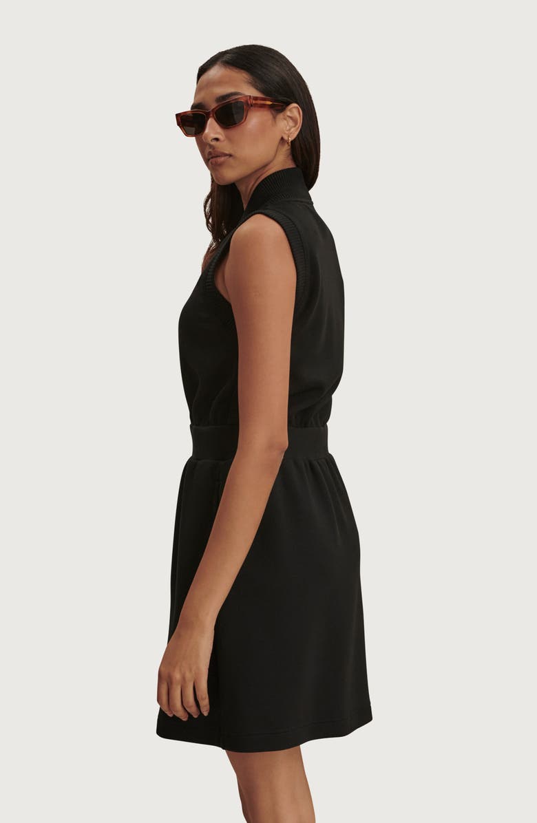 Varley Polyanna Knit Half Zip Dress, Alternate, color, Black