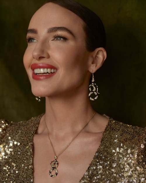 Bill Skinner Studio Bejewelled Snake Pendant In Brown