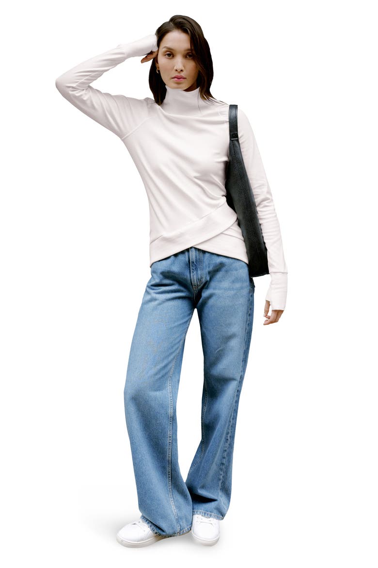 Soren Tulip Hem Sweatshirt, Alternate, color, CREAM