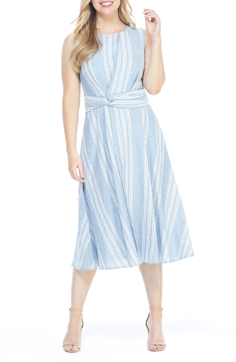 Maggy London Stripe Midi Dress, Main, color,