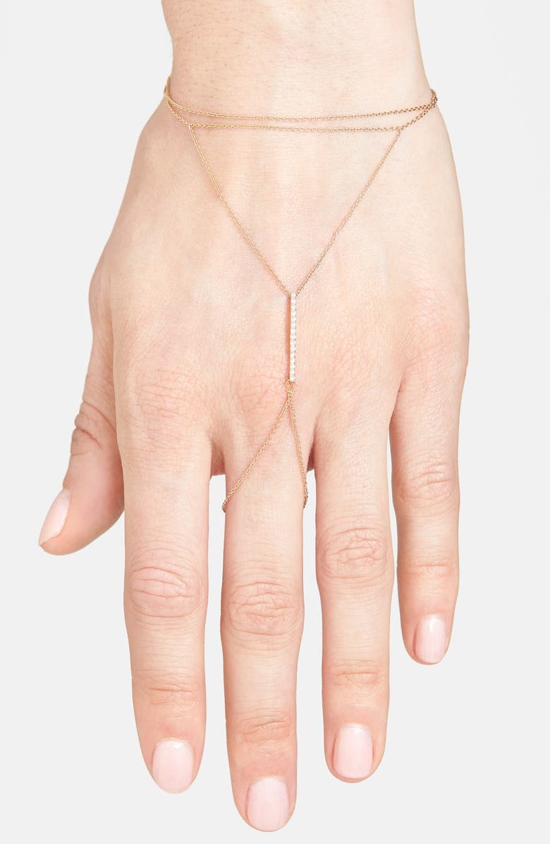 Kismet by Milka Lumiere Diamond Pavé Bar Hand Chain, Alternate, color, 