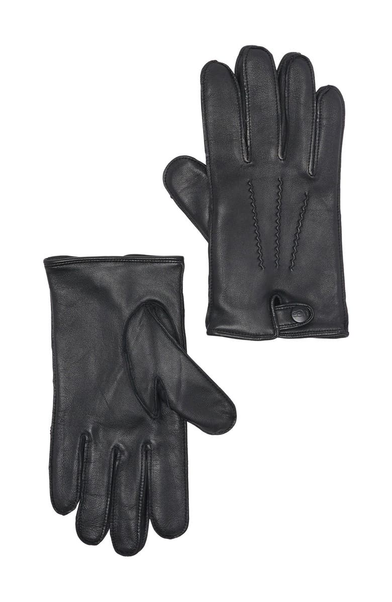UGG<sup>®</sup> Snap Smart Gloves, Main, color, Black