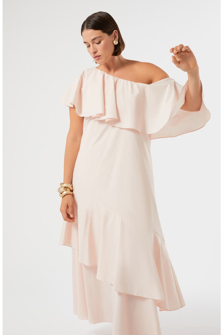 Pioppo Ruffle One-Shoulder Maxi Dress, Alternate, color, PINK