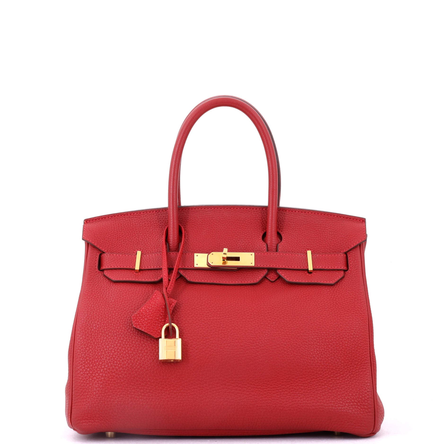 Pre-Owned Hermes Birkin Handbag Red Togo with Gold Hardware 30, Main, color, Rouge Vif