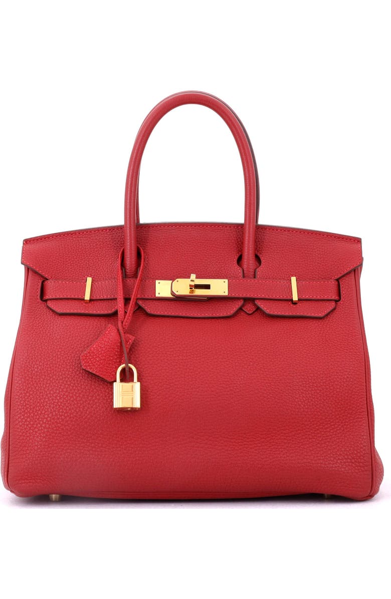 Pre-Owned Hermes Birkin Handbag Red Togo with Gold Hardware 30, Main, color, Rouge Vif