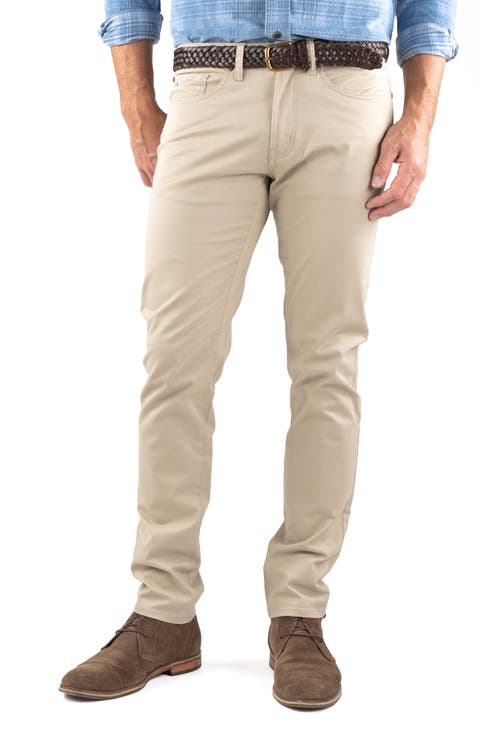 Straight Leg Stretch Cotton Twill Pants