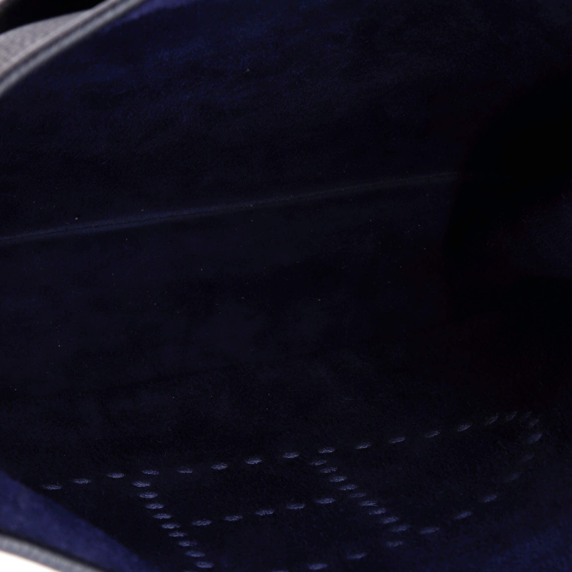 Pre-Owned Hermes Evelyne Bag Gen III Clemence GM, Alternate, color, Bleu Nuit