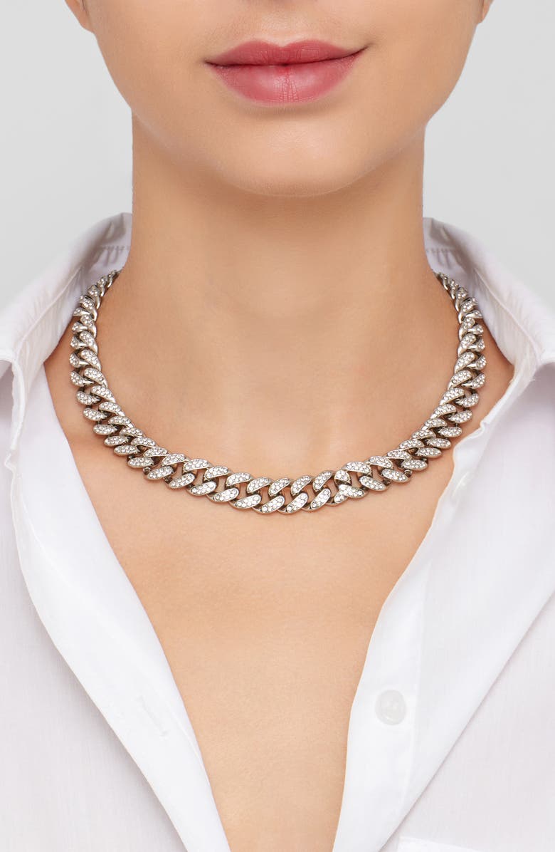 Pavé CZ Curb Chain Necklace