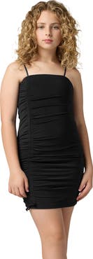 Un Deux Trois Ruched Sleeveless Dress in Longer Length