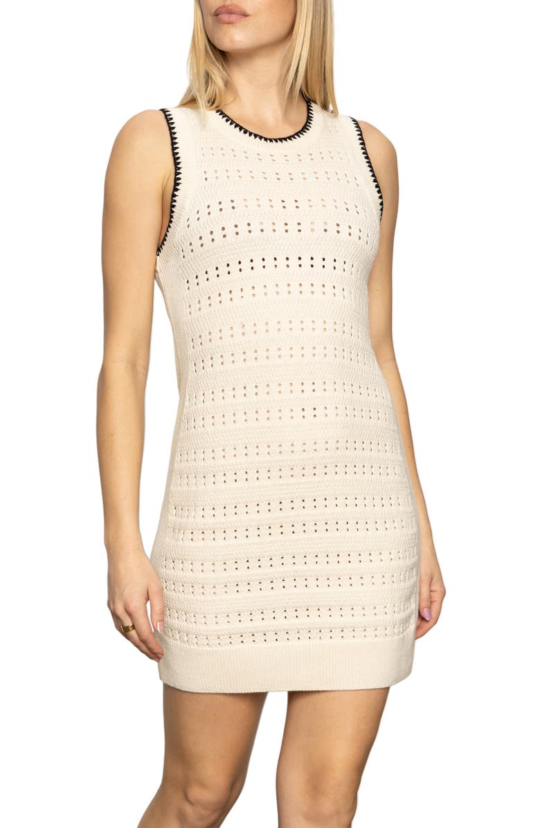 Sanctuary Free Spirit Open Stitch Minidress, Alternate, color, Light Oat