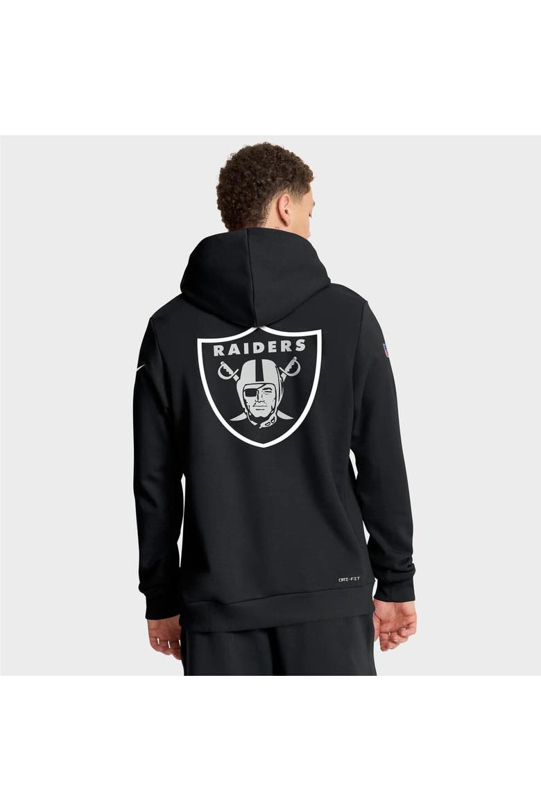 Men's Nike Black Las Vegas Raiders 2025 NFL Crucial Catch Sideline Standard Issue Dri-FIT Hoodie, Alternate, color, Black