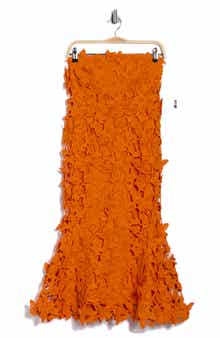 Simkhai Fleurella Strapless Butterfly Lace Midi Dress