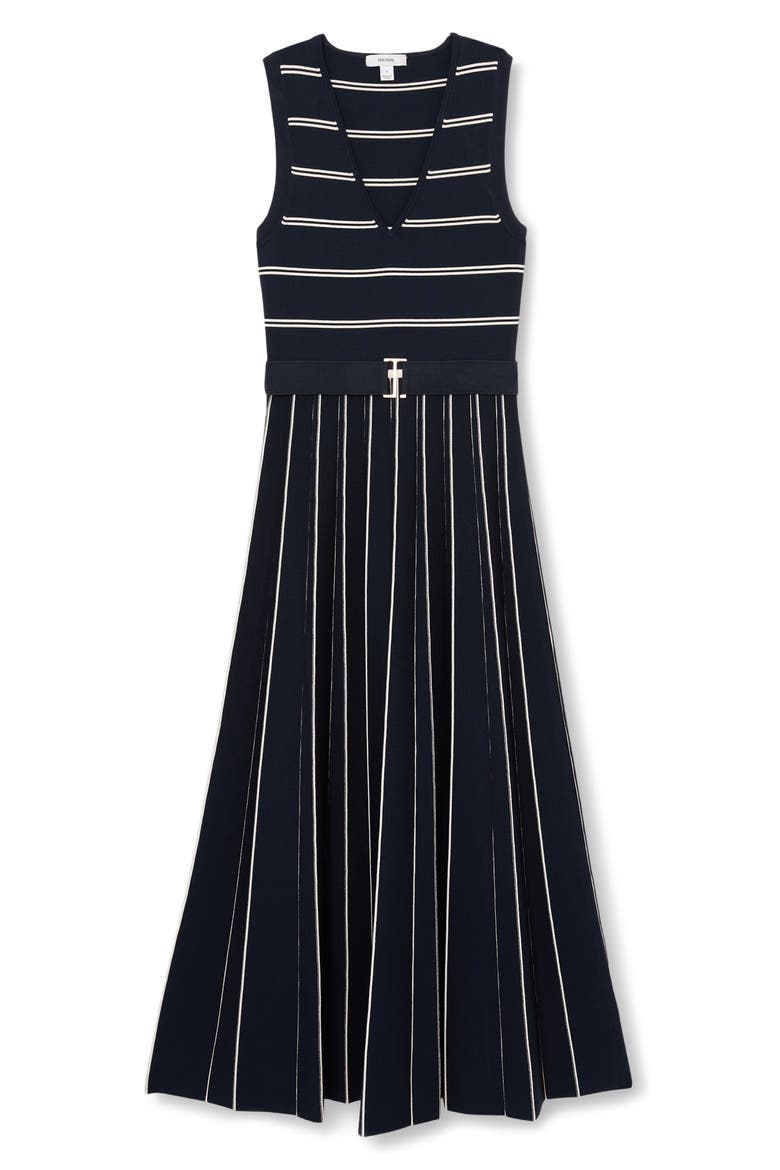 Mallory Mixed Stripe Dress, Alternate, color, NAVY/ IVORY