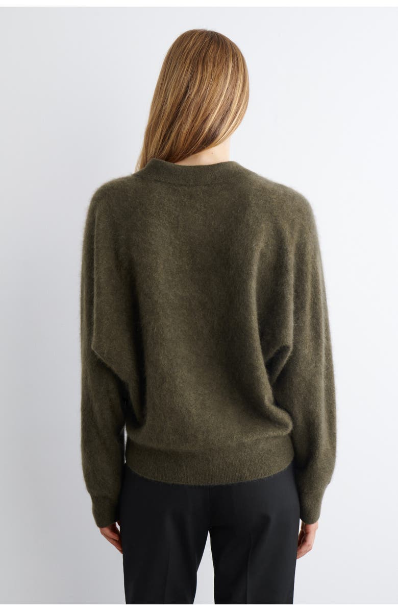 COS Brushed-Cashmere Polo Sweater, Alternate, color, Khaki