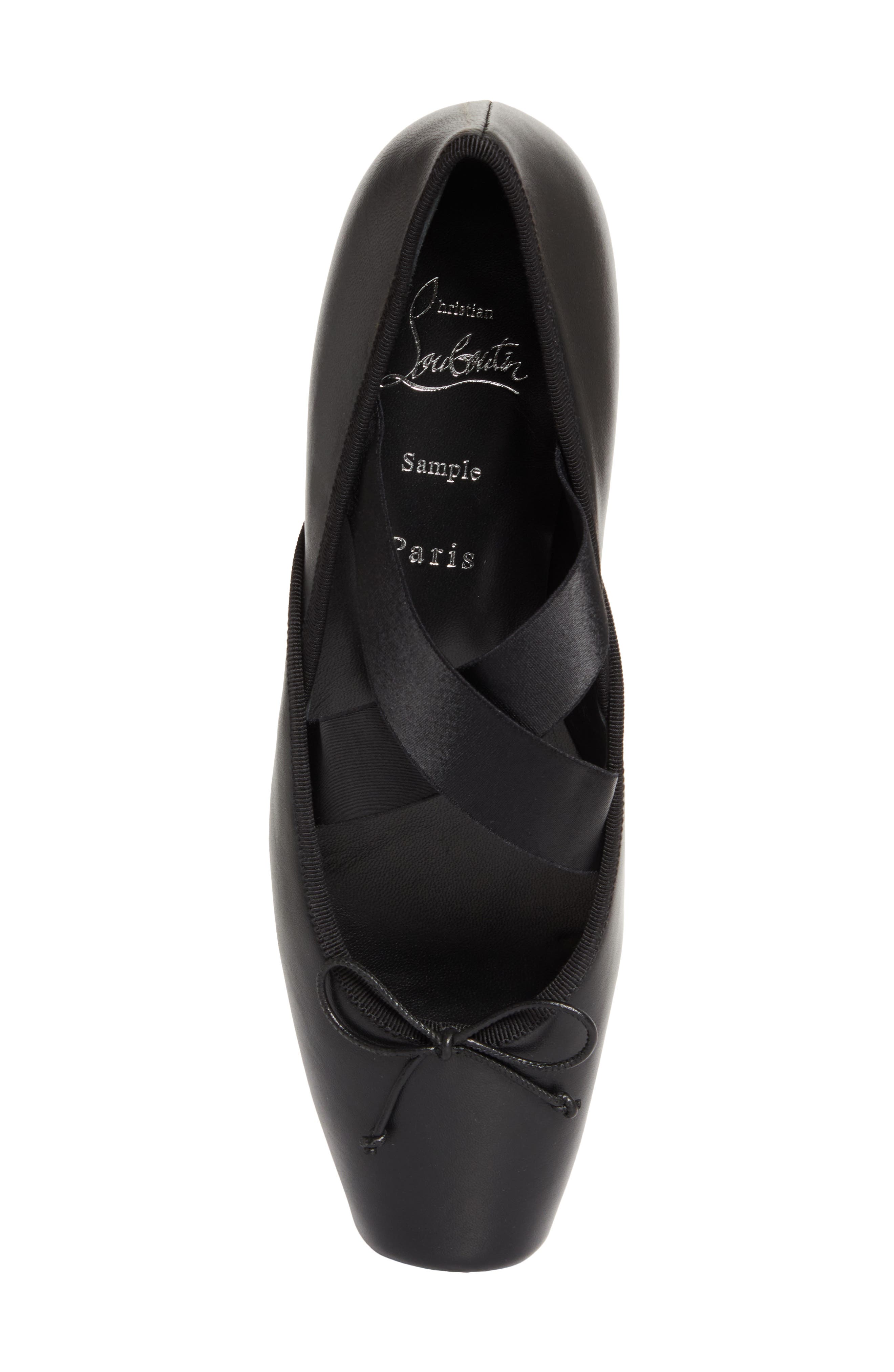 Christian Louboutin Cassiasticina Ballet Flat, Alternate, color, Black/ Black