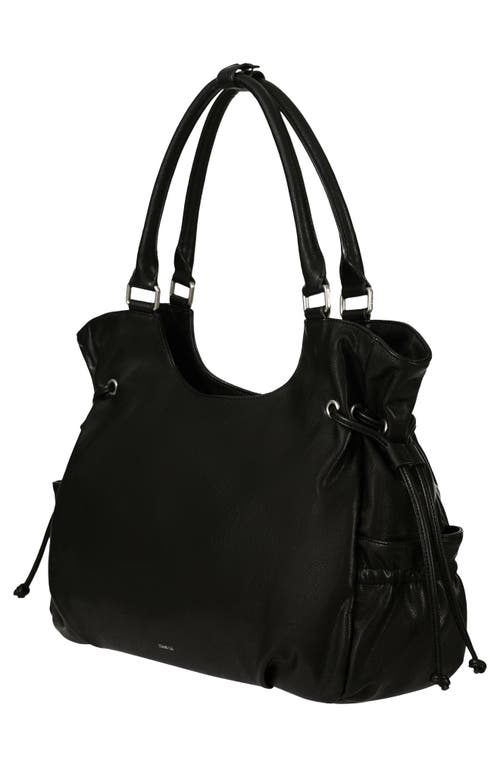 Stand Oil Breezy Faux Leather Handbag In Black