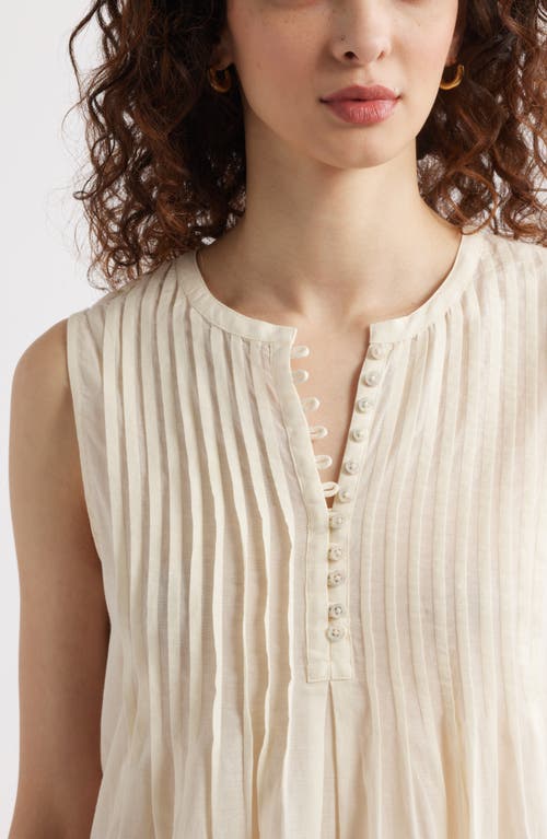 Treasure & Bond Pintuck Cotton Blend Tank In Ivory Dove