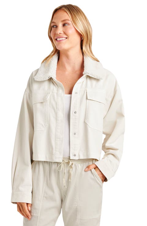 Jacket with Removable Faux Shearling Collar