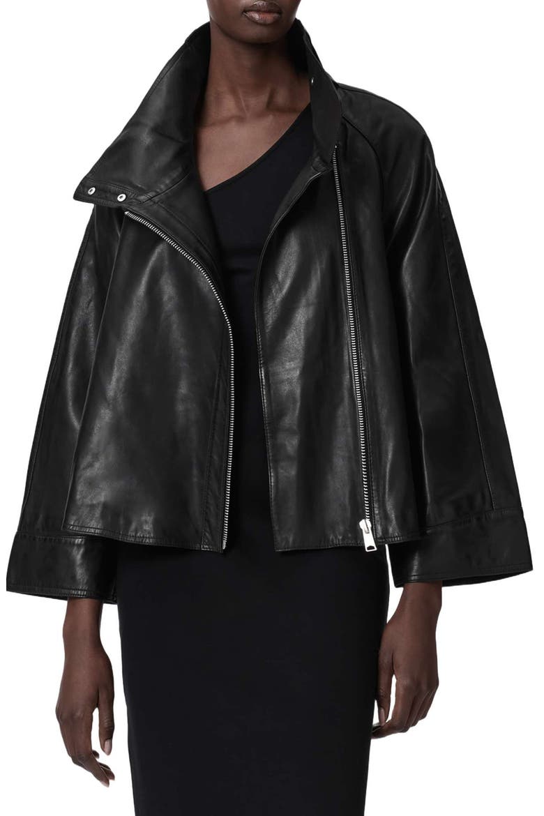 Rhodes Leather Jacket, Alternate, color, BLACK