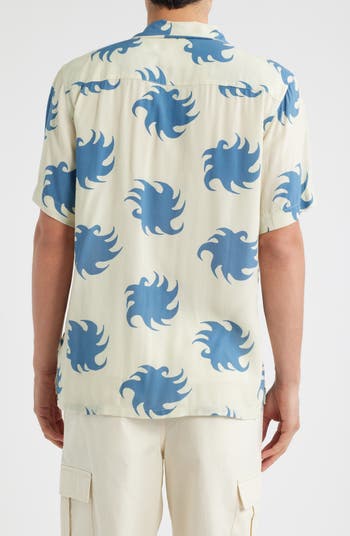 Abstract Print Viscose Camp Shirt