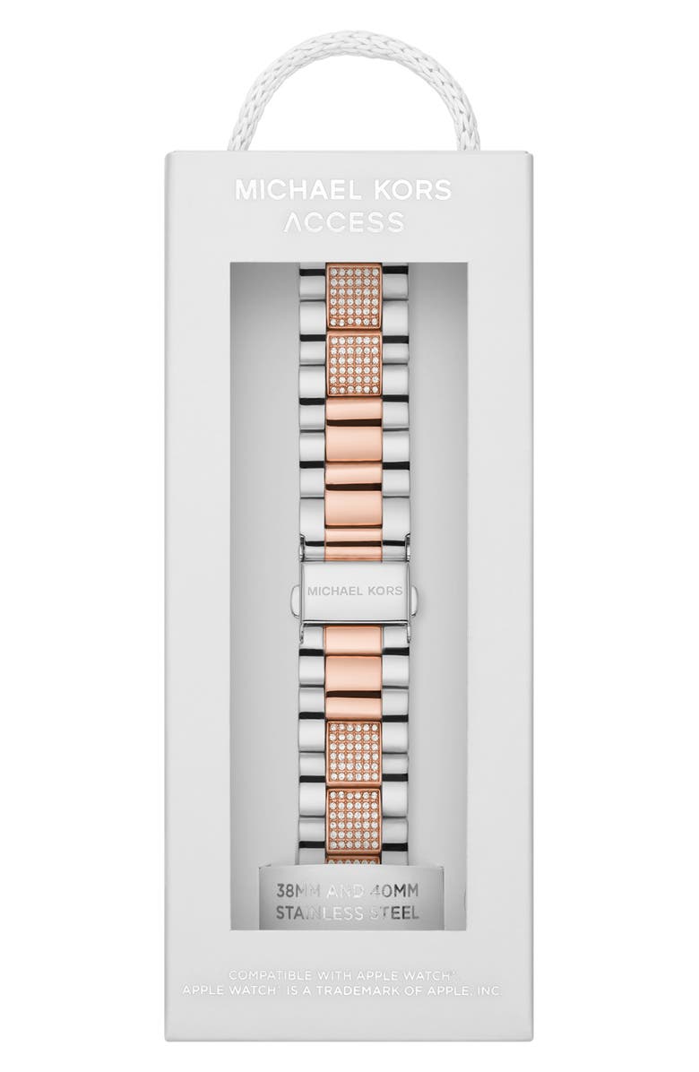 Michael Kors Bradshaw Pavé Crystal 20mm Apple Watch<sup>®</sup> Bracelet Watchband, Alternate, color, 