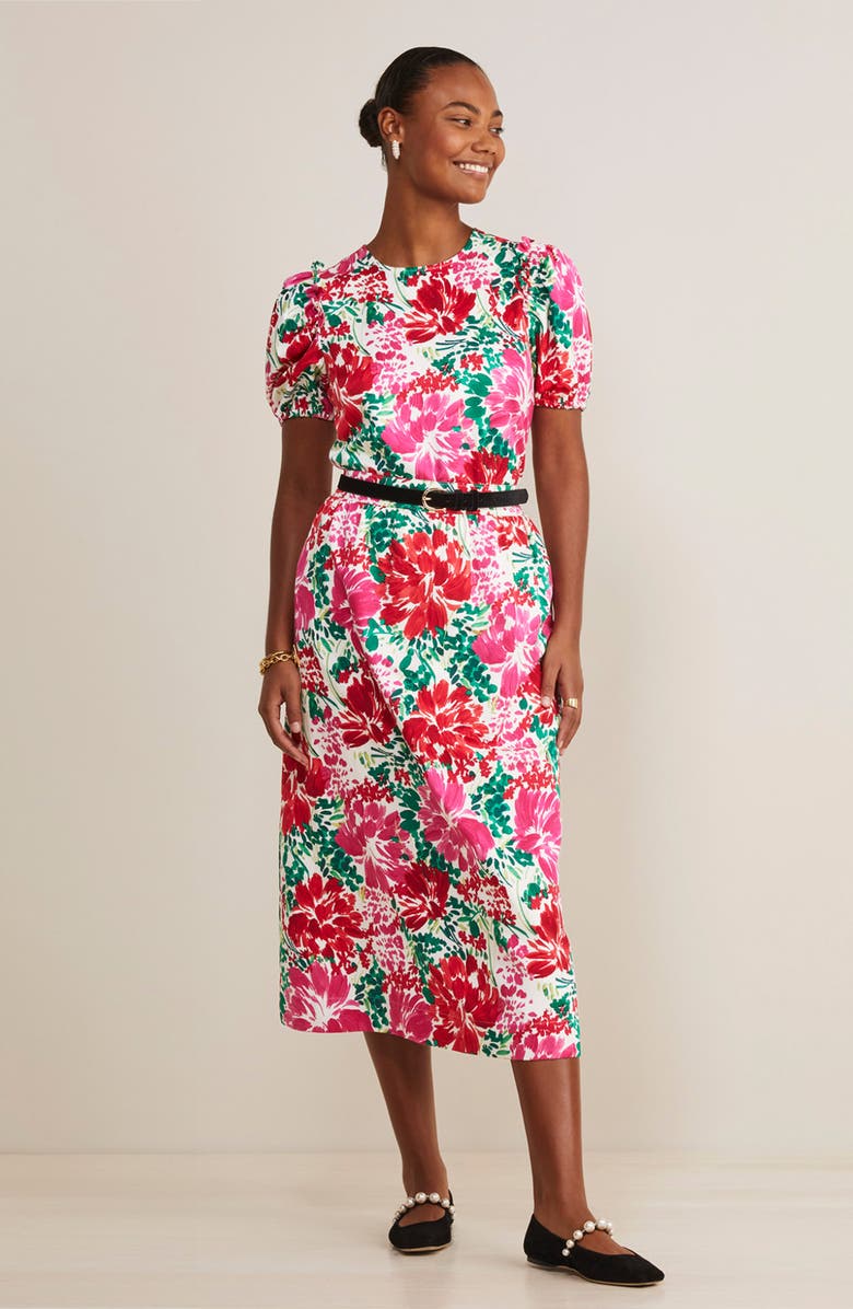 vineyard vines Brush Floral Print Puff Sleeve Top, Alternate, color, Brush Floral - Marsh