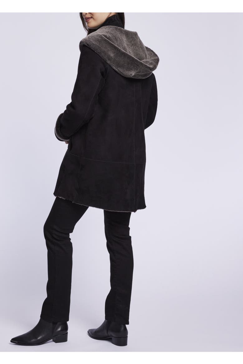 Spanish Merino Shearling Coat, Alternate, color, Black Snow