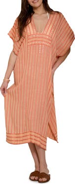 SAACHI Striped Cotton Kaftan